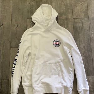 American eagle white USA pullover hoodie